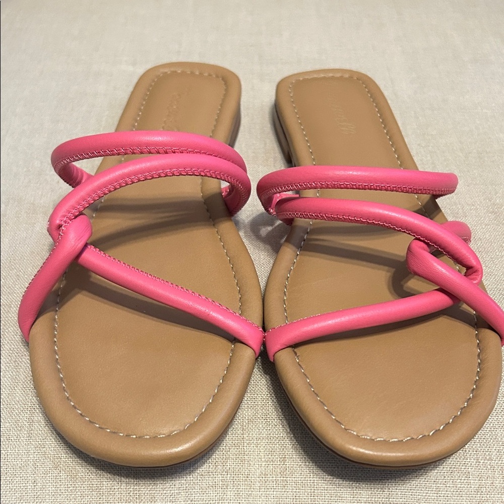 Madewell Bright Pink Strappy Sandals, Size 9.5